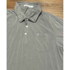 Criquet Men's Top Shelf Players Pima Cotton Performance Polo Shirt Grey Sz L